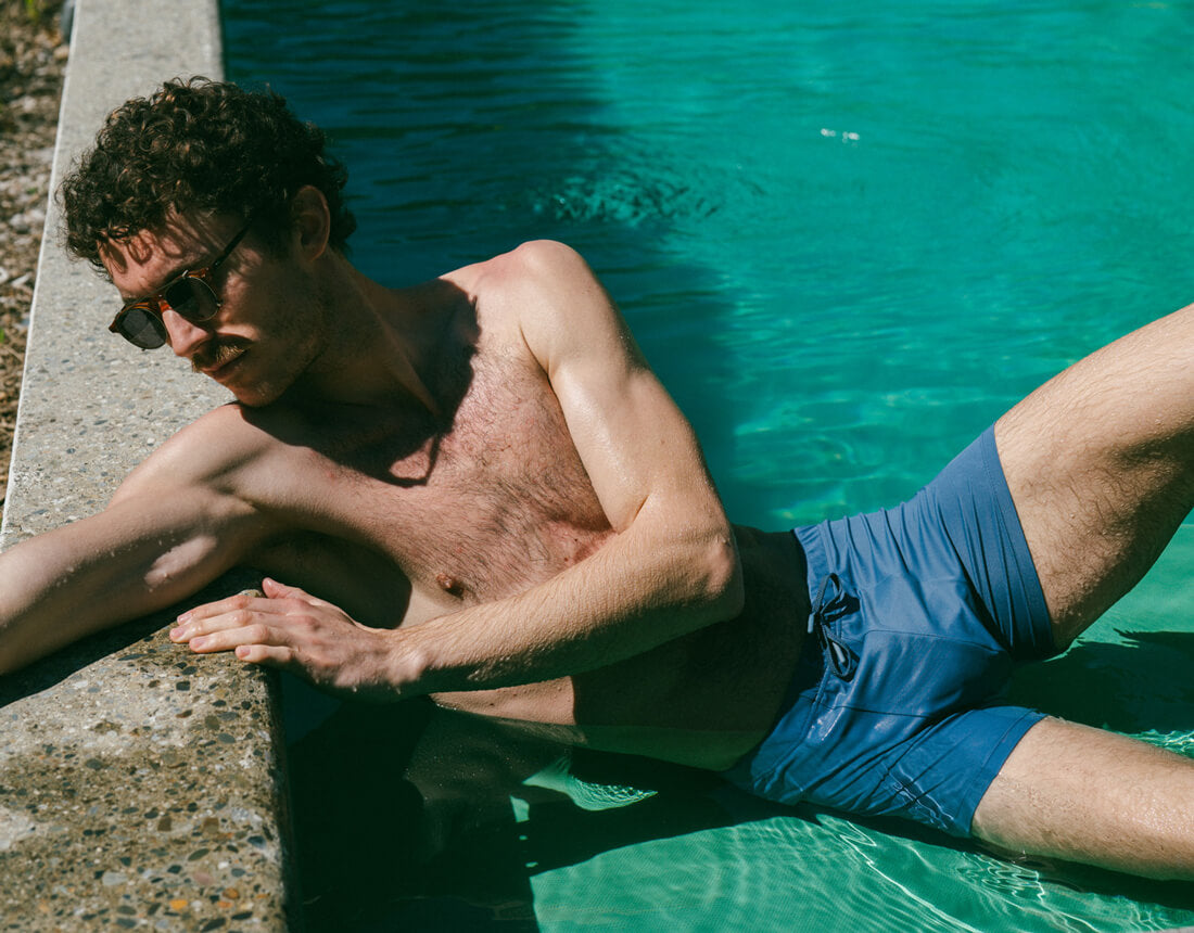 pétrone shorty de bain econyl hommes made in portugal bleu piscine