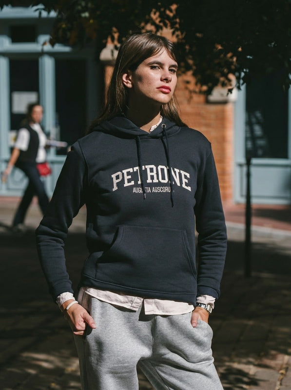 Pétrone sweat capuche hoodie homme Tencel coton bio bleu marine