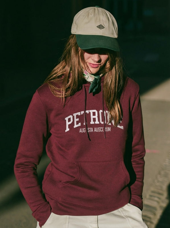 Pétrone sweat capuche hoodie homme Tencel coton bio bordeaux foncé