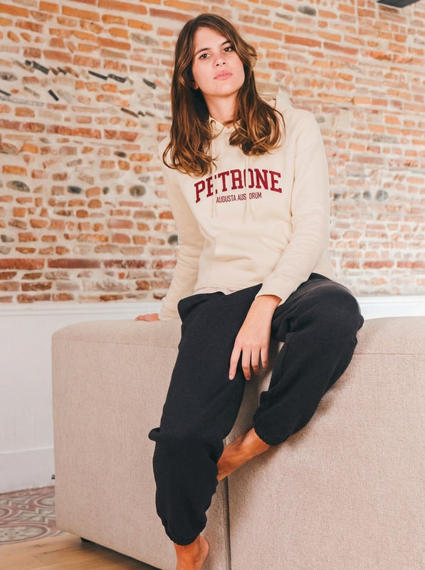 Pétrone sweat capuche hoodie homme Tencel cocton bio écru
