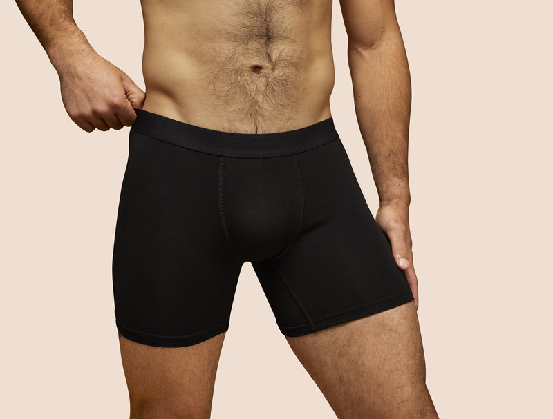 Pétrone boxer sport long tencel noir homme