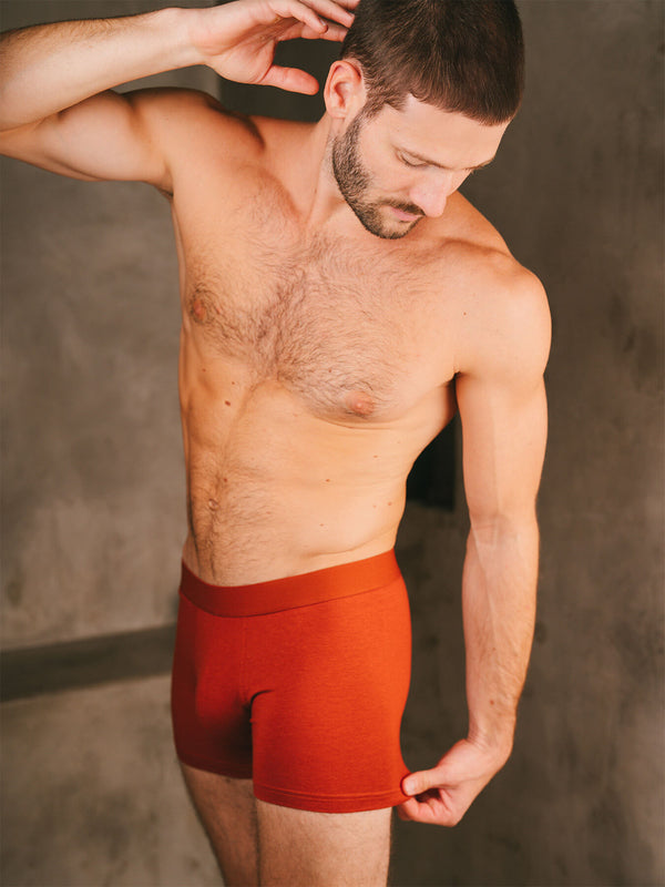 Pétrone boxer confort coton biologique Tencel Lyocell rouille homme
