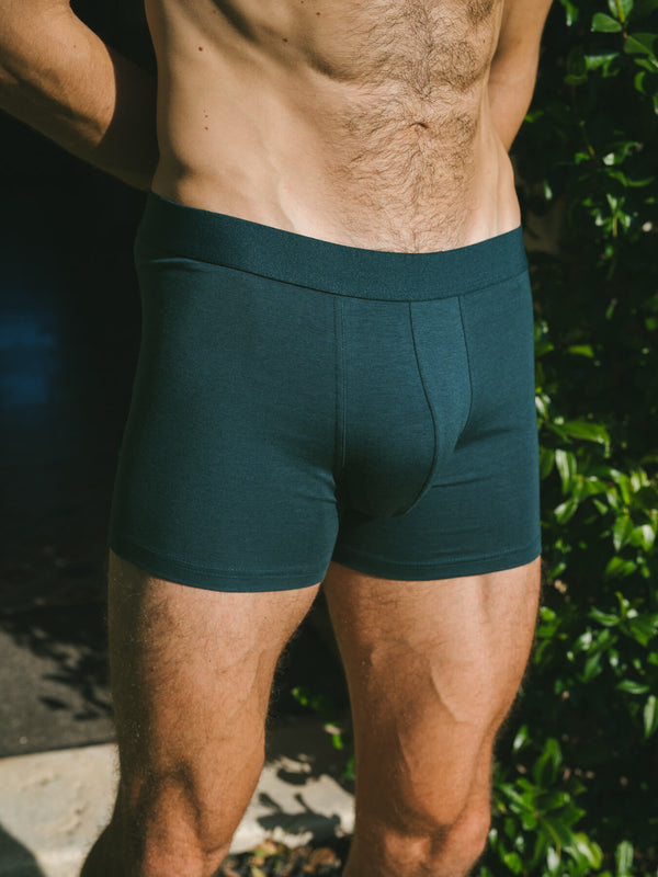 Pétrone boxer confort coton biologique Tencel Lyocell bleu pétrole homme
