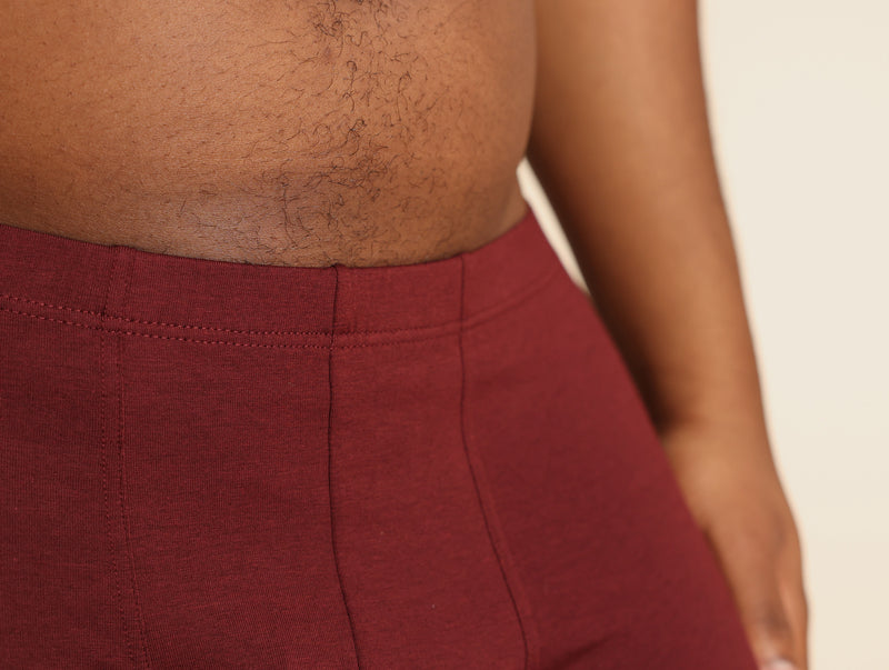 Pétrone boxer confort grandes tailles 3xl 4xl 5xl coton biologique tencel bordeaux foncé homme