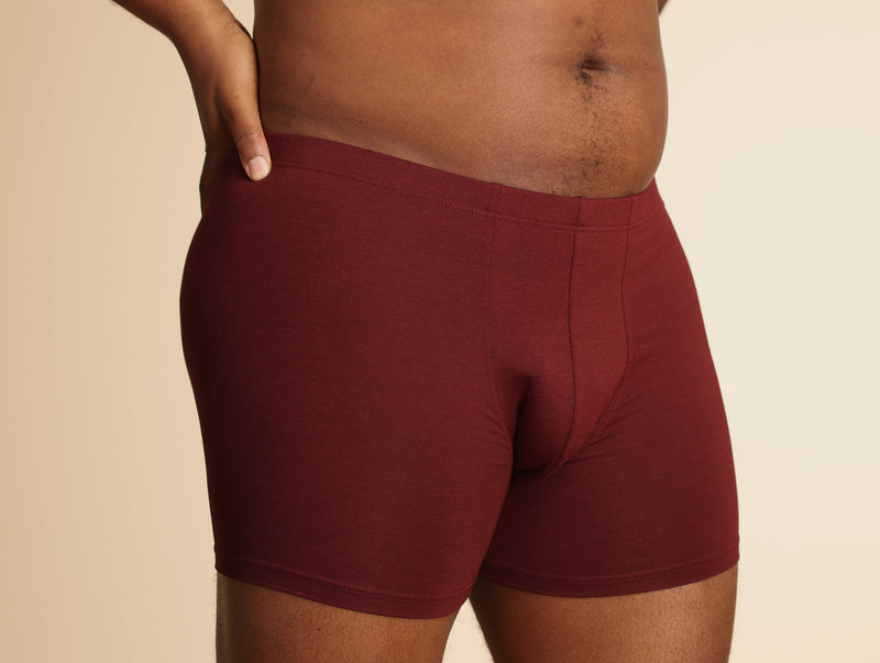 Pétrone boxer confort grandes tailles 3xl 4xl 5xl coton biologique tencel bordeaux foncé homme