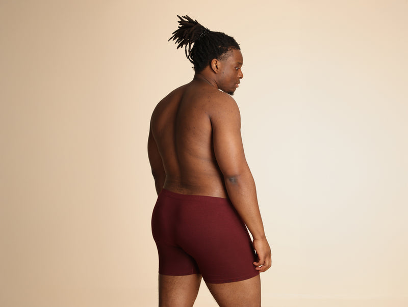 Pétrone boxer confort grandes tailles 3xl 4xl 5xl coton biologique tencel bordeaux foncé homme