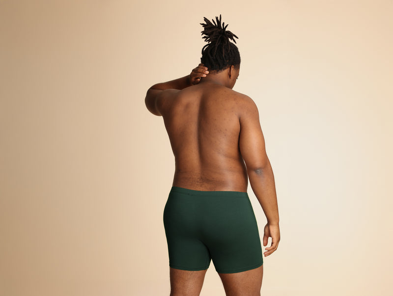 Pétrone boxer confort grandes tailles 3xl 4xl 5xl coton biologique tencel vert bouteille homme
