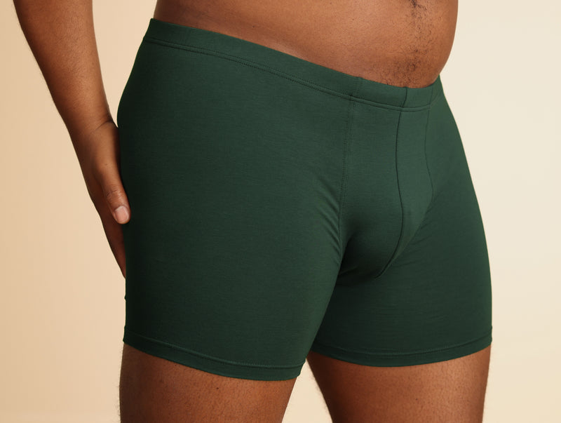 Pétrone boxer confort grandes tailles 3xl 4xl 5xl coton biologique tencel vert bouteille homme