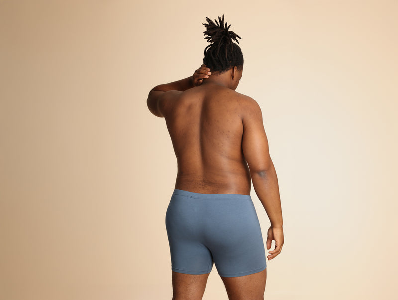 Pétrone boxer confort grandes tailles 3xl 4xl 5xl coton biologique tencel bleu céruléen homme