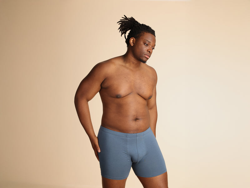 Pétrone boxer confort grandes tailles 3xl 4xl 5xl coton biologique tencel bleu céruléen homme