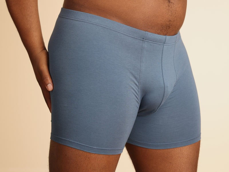 Pétrone boxer confort grandes tailles 3xl 4xl 5xl coton biologique tencel bleu céruléen homme