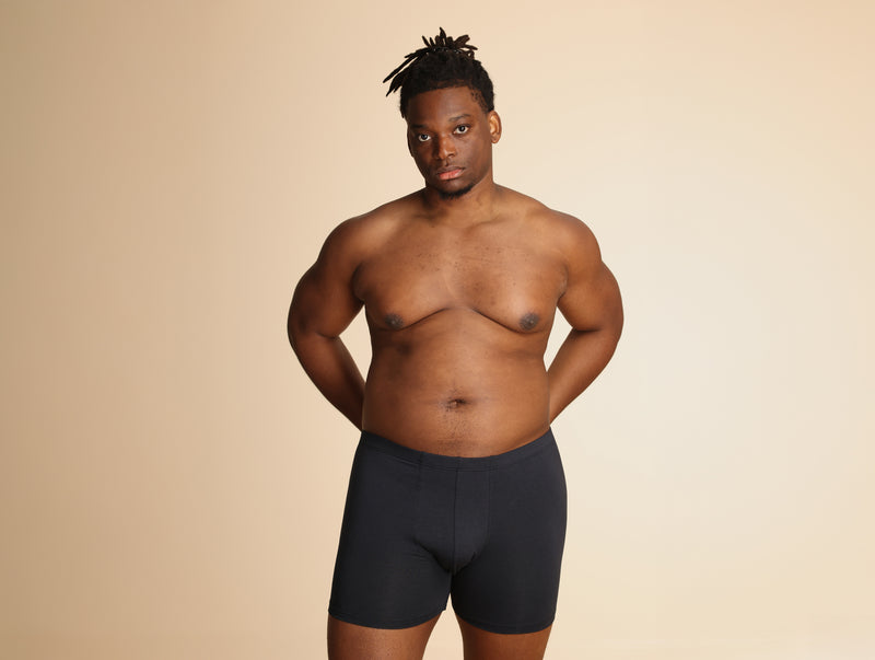 Pétrone boxer confort grandes tailles 3xl 4xl 5xl coton biologique tencel bleu marine homme