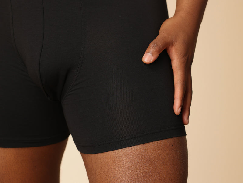 Pétrone boxer confort grandes tailles 3xl 4xl 5xl coton biologique tencel noir homme
