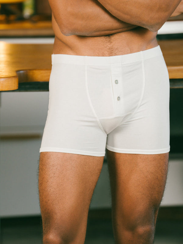 Pétrone boxer héritage coton biologique tencel lyocell blanc crème homme
