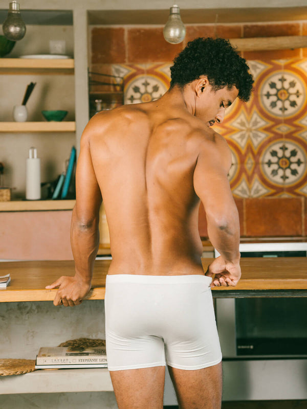 Pétrone boxer héritage coton biologique tencel lyocell blanc crème homme