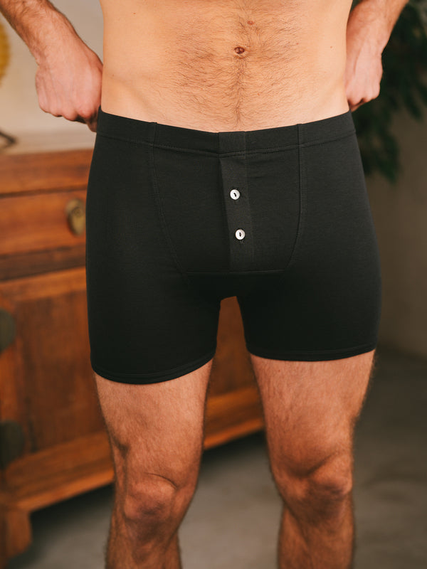 Pétrone boxer héritage coton biologique tencel lyocell noir homme