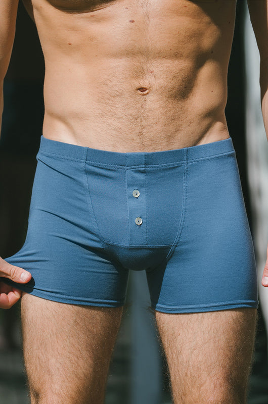 Pétrone boxer héritage coton biologique tencel lyocell bleu céruléen homme