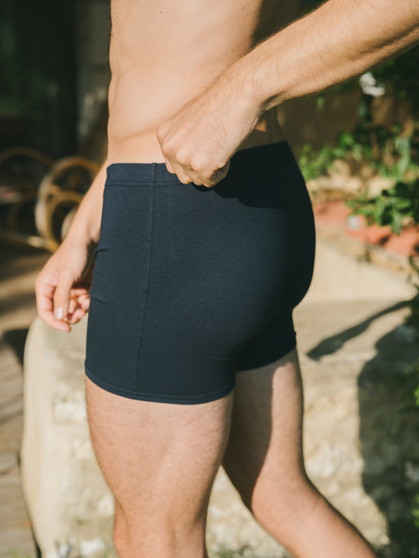 Pétrone boxer héritage coton biologique tencel bleu marine homme