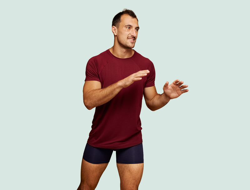 Pétrone boxer sport long tencel bleu marine homme