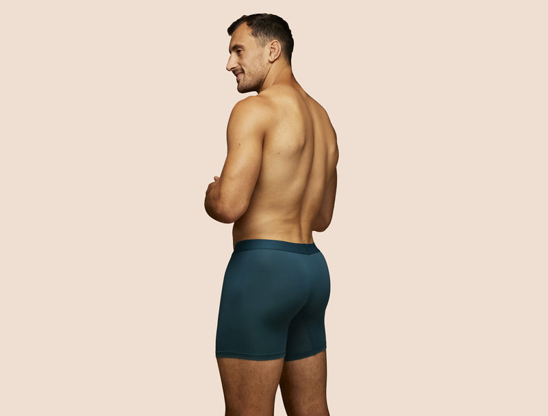 Pétrone boxer sport long tencel bleu pétrole homme