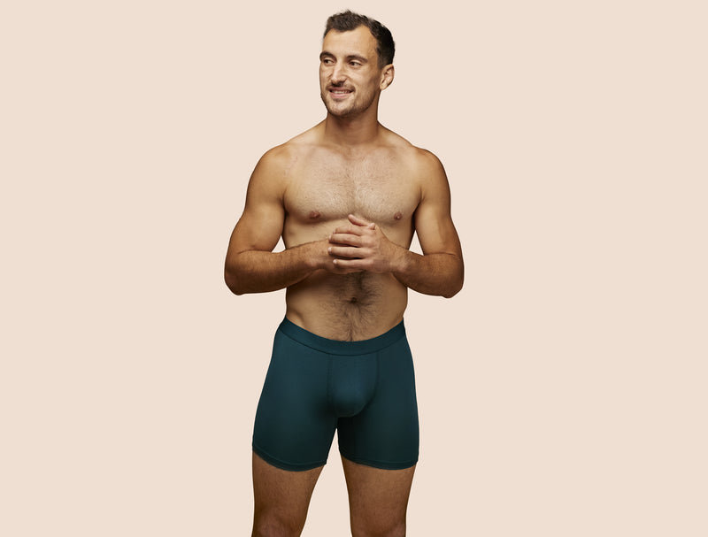Pétrone boxer sport long tencel bleu pétrole homme