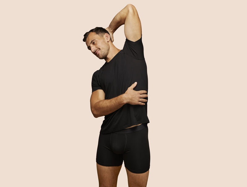 Pétrone boxer sport long tencel noir homme