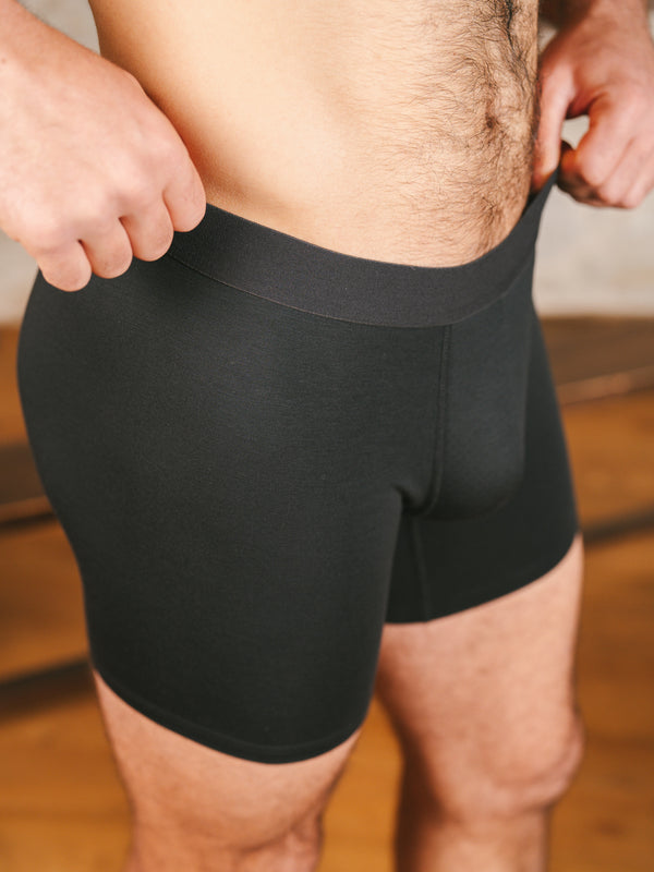 Pétrone boxer sport long tencel gris homme