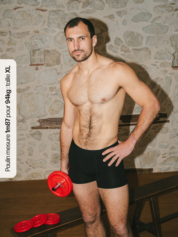 Pétrone boxer sport tencel noir homme