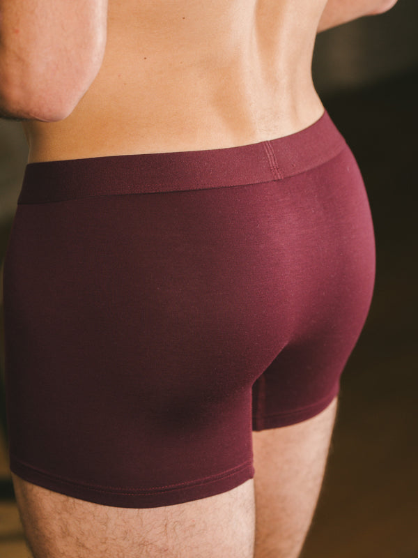Pétrone boxer sport tencel bordeaux foncé homme