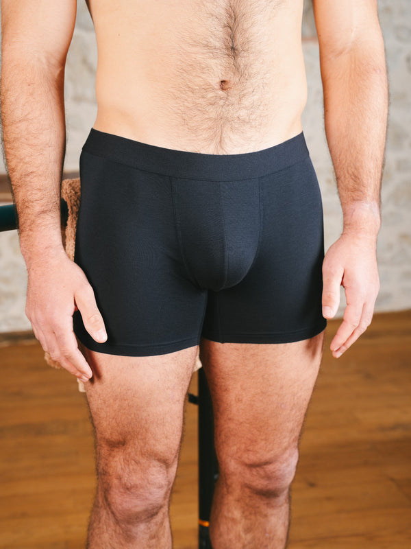 Pétrone boxer sport tencel bleu marine homme
