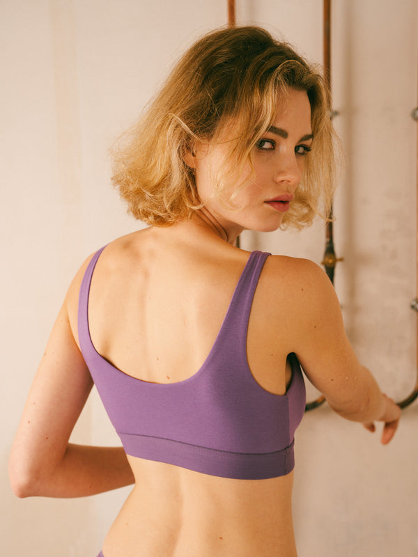 Pétrone brassière croisée lilas femme