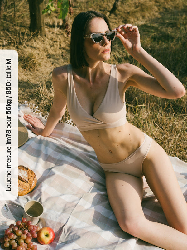 Pétrone brassière croisée lin femme