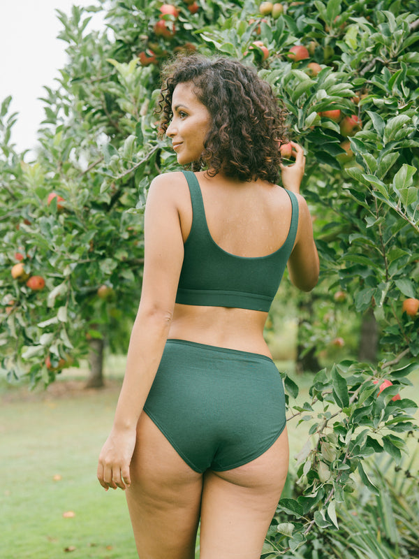 Pétrone brassière croisée vert bouteille femme