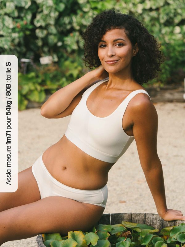 Pétrone brassière croisée blanc crème femme