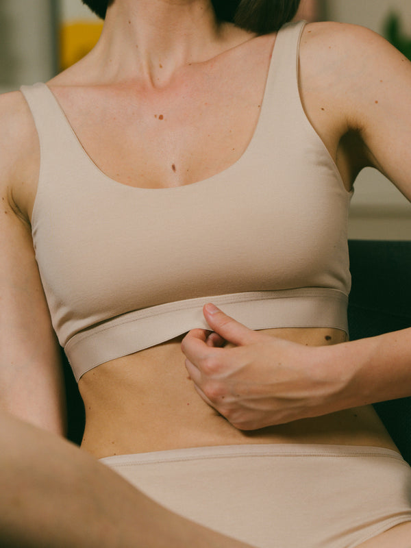 Pétrone brassière croisée lin femme