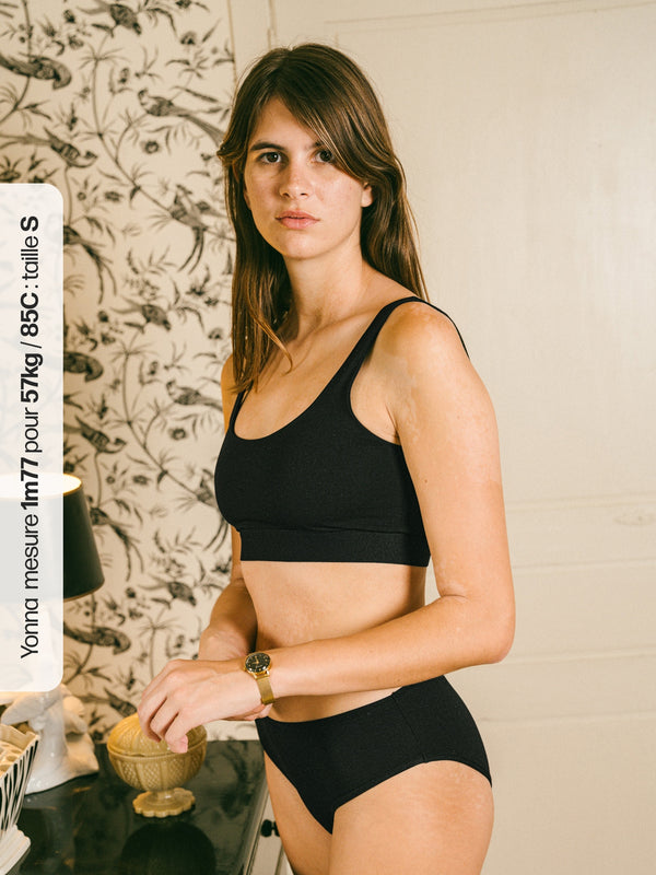 Pétrone brassière croisée noir femme
