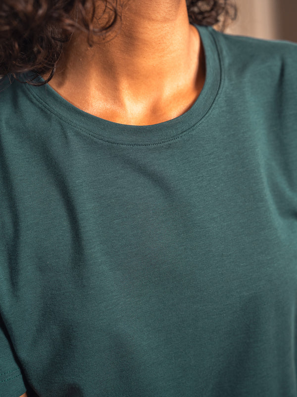 Pétrone T-shirt manches courtes coton pima micromodal bleu pétrole femme