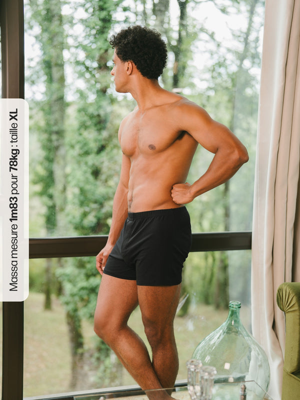 Pétrone caleçon coton pima micromodal noir homme