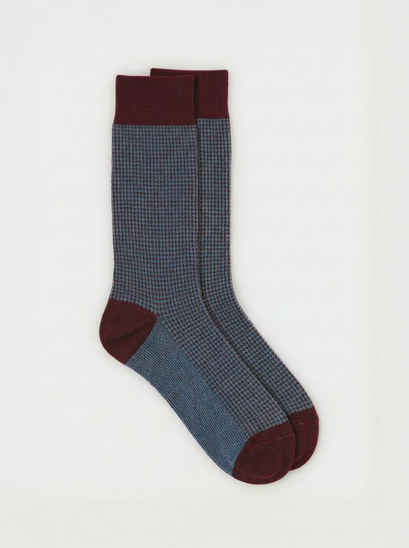 Pétrone chaussettes fil d'Ecosse pied de poule homme