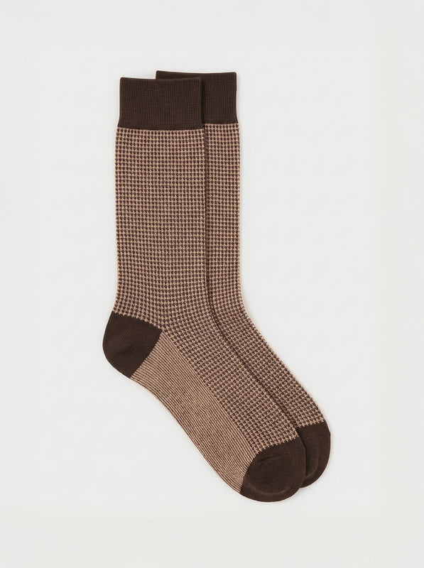 Pétrone chaussettes fil d'Ecosse pied de poule homme