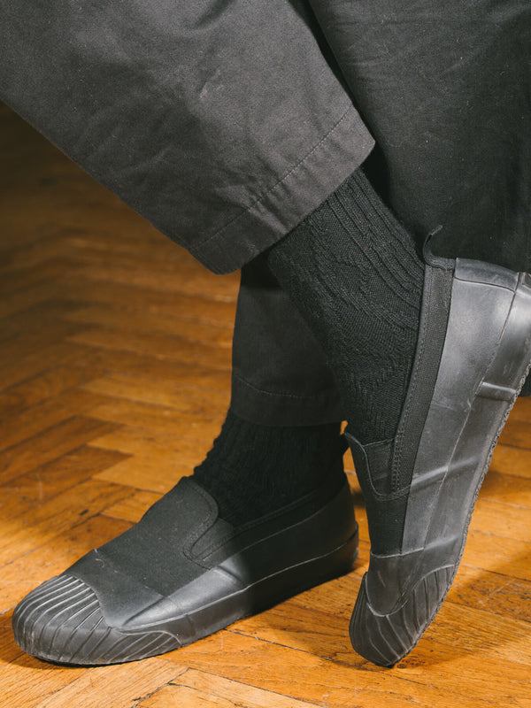 Pétrone chaussettes chaudes maille laine mérinos noir homme