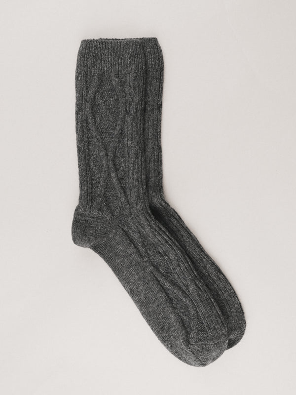 Pétrone chaussettes chaudes maille laine mérinos gris anthracite homme