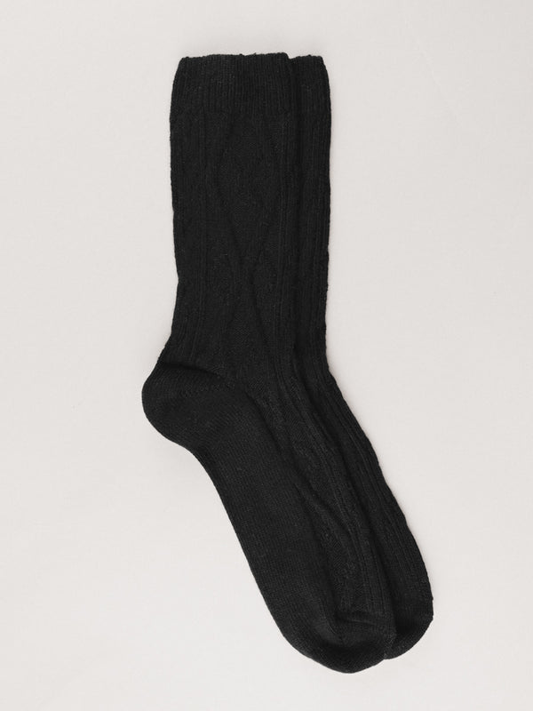 Pétrone chaussettes chaudes maille laine mérinos noir homme