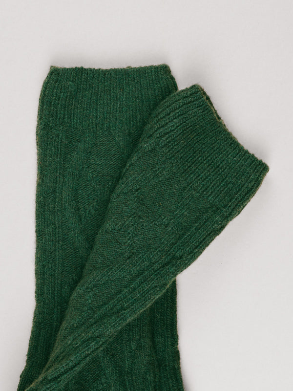 Pétrone chaussettes chaudes maille laine mérinos vert homme