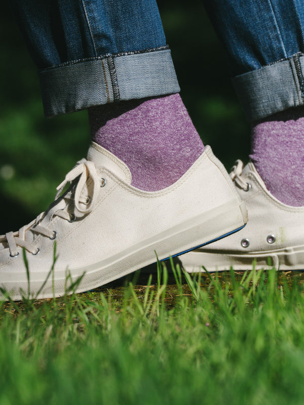 Pétrone chaussettes lin coton lilas chiné homme