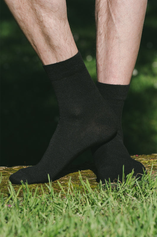Chaussettes lin noir homme made in Portugal