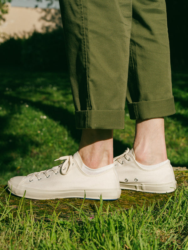 Pétrone socquettes lin coton blanc homme