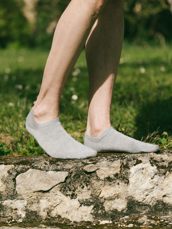 Pétrone socquettes lin coton gris homme