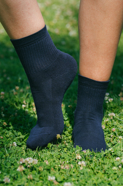 Pétrone chaussettes de tennis coton bio ecocell bleu marine homme
