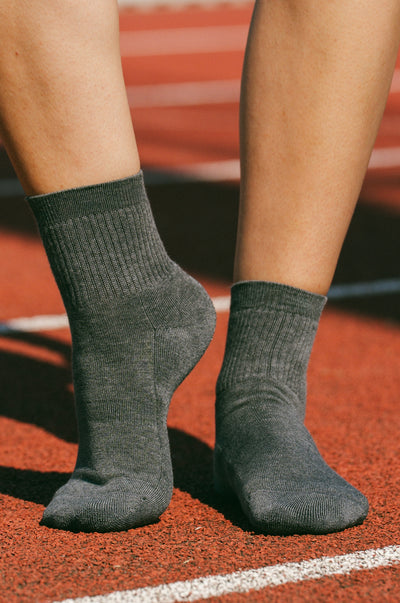 Pétrone chaussettes de tennis coton bio ecocell gris homme